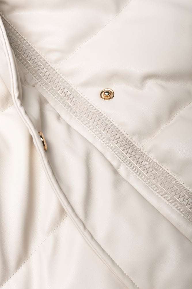 Hooded Puffer Coat Natural (1)