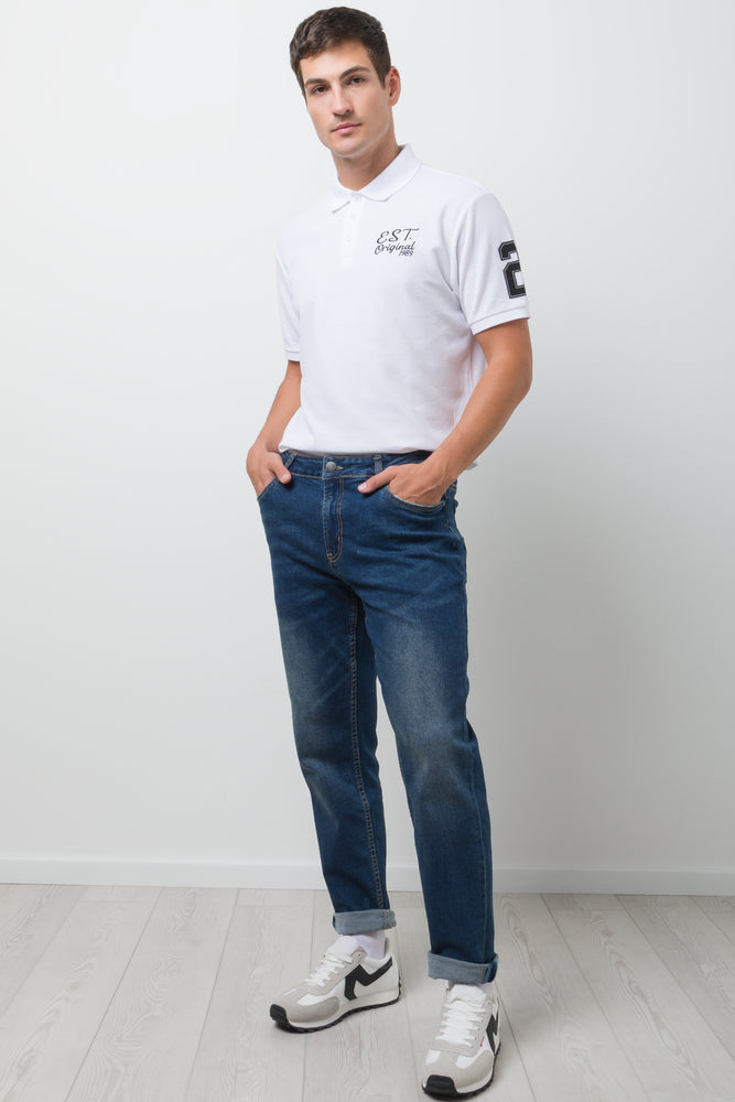 Straight Leg Denim Jeans Dark Blue (2)