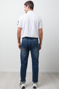 Straight Leg Denim Jeans Dark Blue (3)