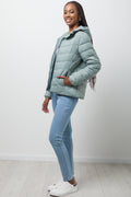 Hooded Puffer Jacket Light Green (1)