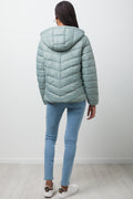 Hooded Puffer Jacket Light Green (2)