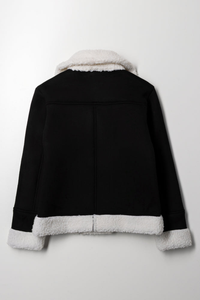 Sherpa Suede Aviator Black (2)
