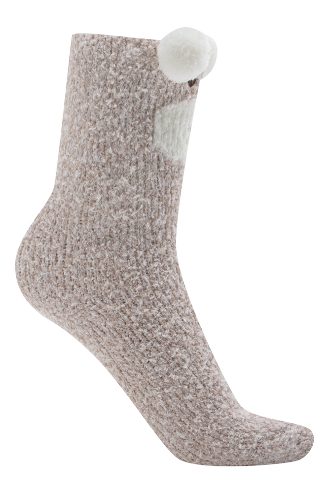 2 Pack Bear Chunky Socks Cream And Natural (2)