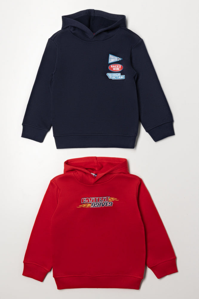 2 Pack Hoodies Navy And Red