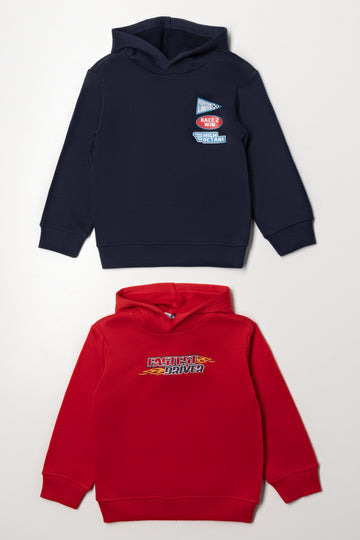 2 Pack Hoodies Navy And Red