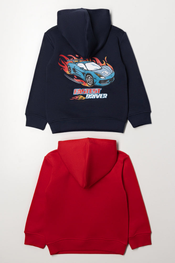 2 Pack Hoodies Navy And Red (4)