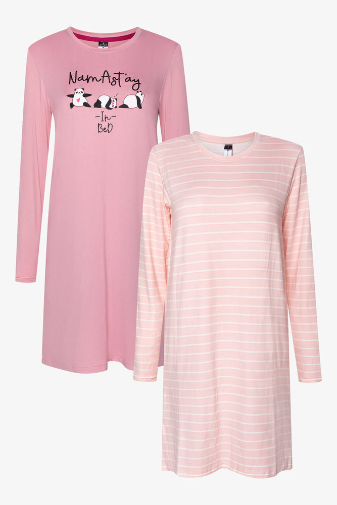 Namastay 2 Pack Sleepshirts Pink