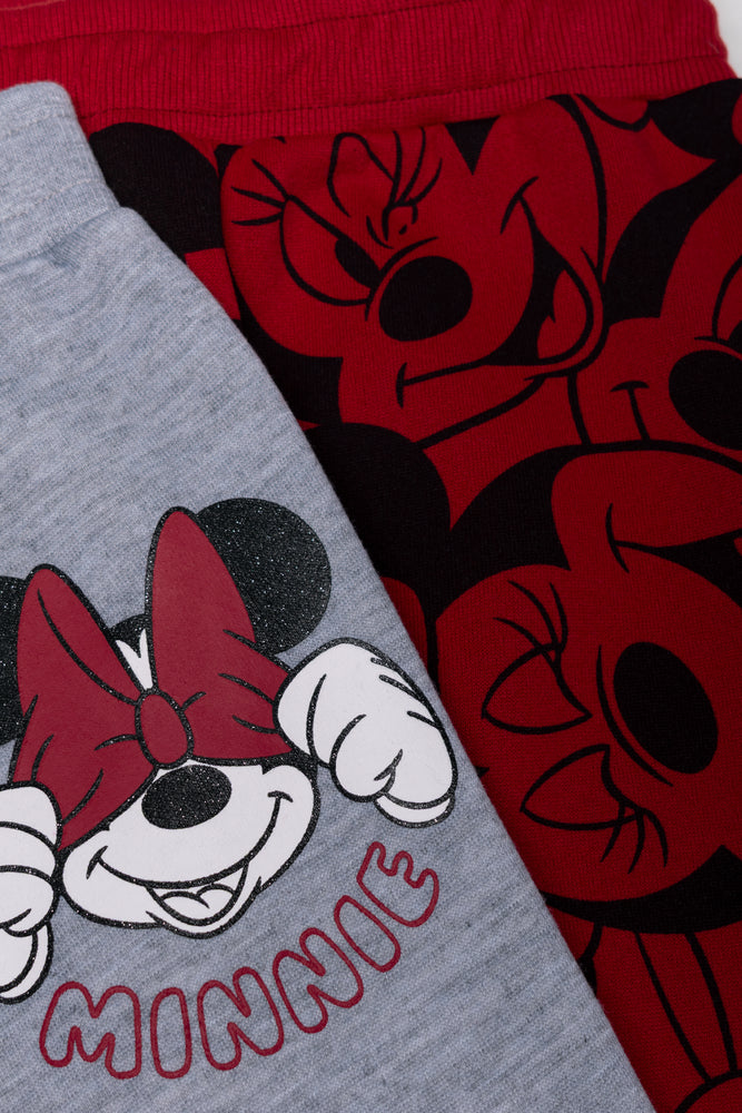 Minnie Mouse 2 Pack Trackpants Grey And Red (1)