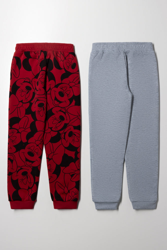 Minnie Mouse 2 Pack Trackpants Grey And Red (2)
