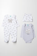 3 Piece Bear Set Grey