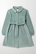 Twill Shirt Dress Light Green