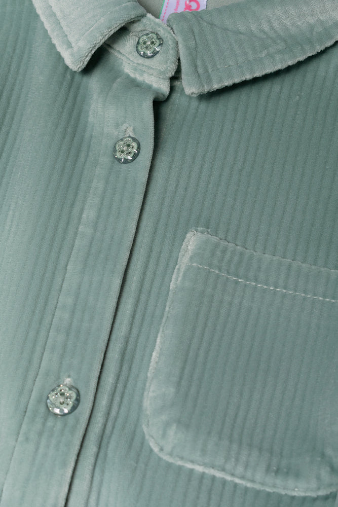Twill Shirt Dress Light Green