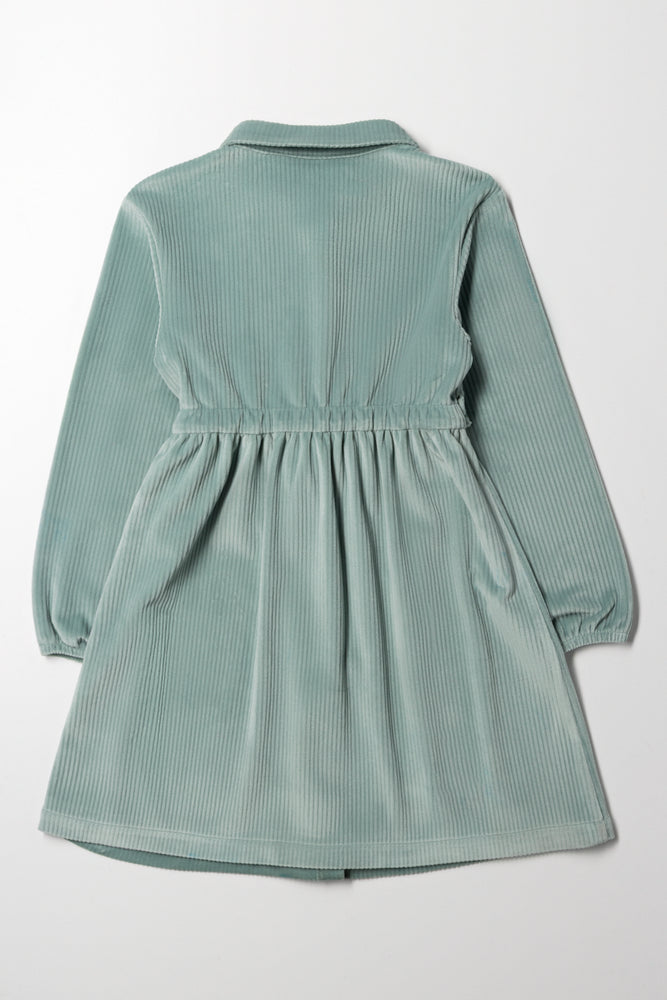 Twill Shirt Dress Light Green (2)