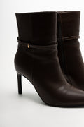 Croc Trim Stiletto Boots Brown (3)