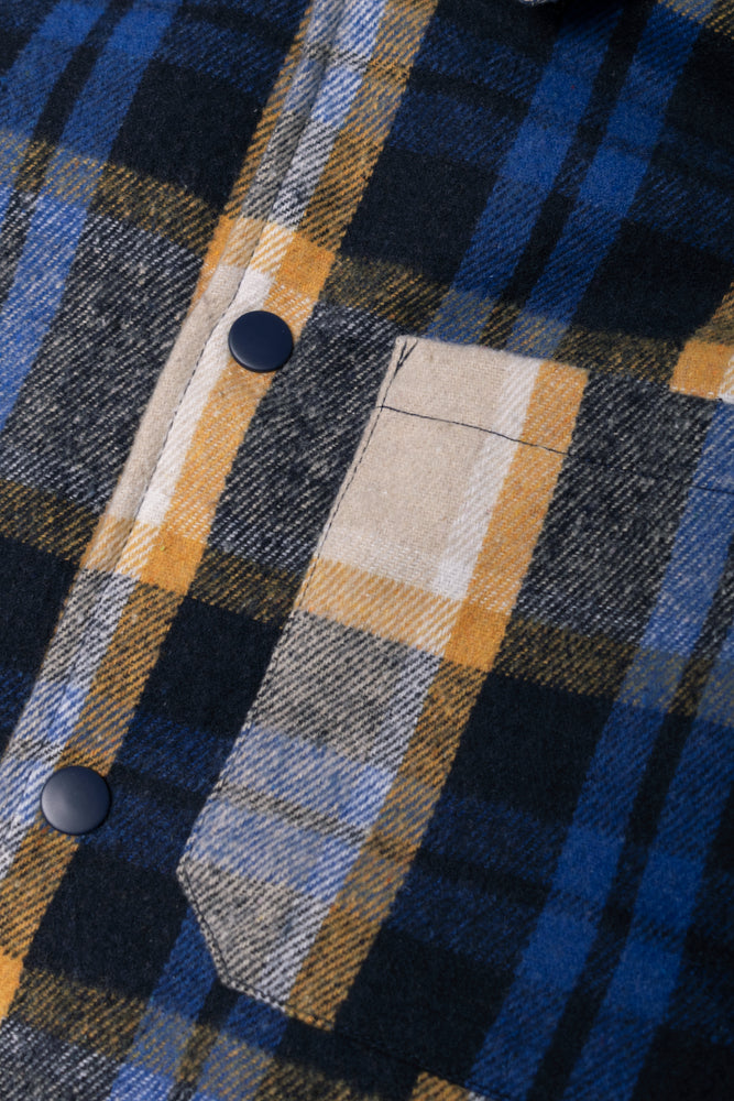 Check Shacket Blue & Yellow