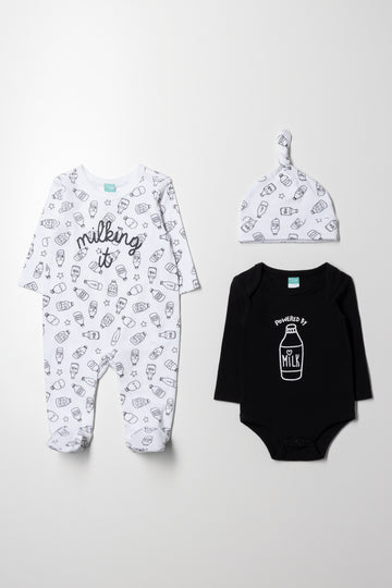 3 Piece Set Black & White