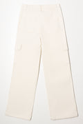 Straight Leg Cargo Denim Jeans Cream (2)