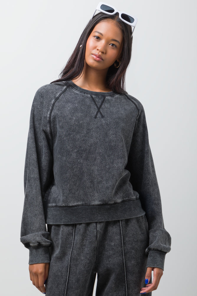 Crew Neck Top Dark Grey
