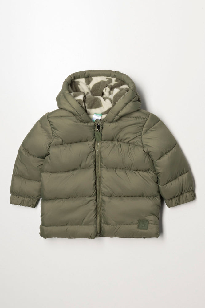 Hooded Puffer Jacket Green