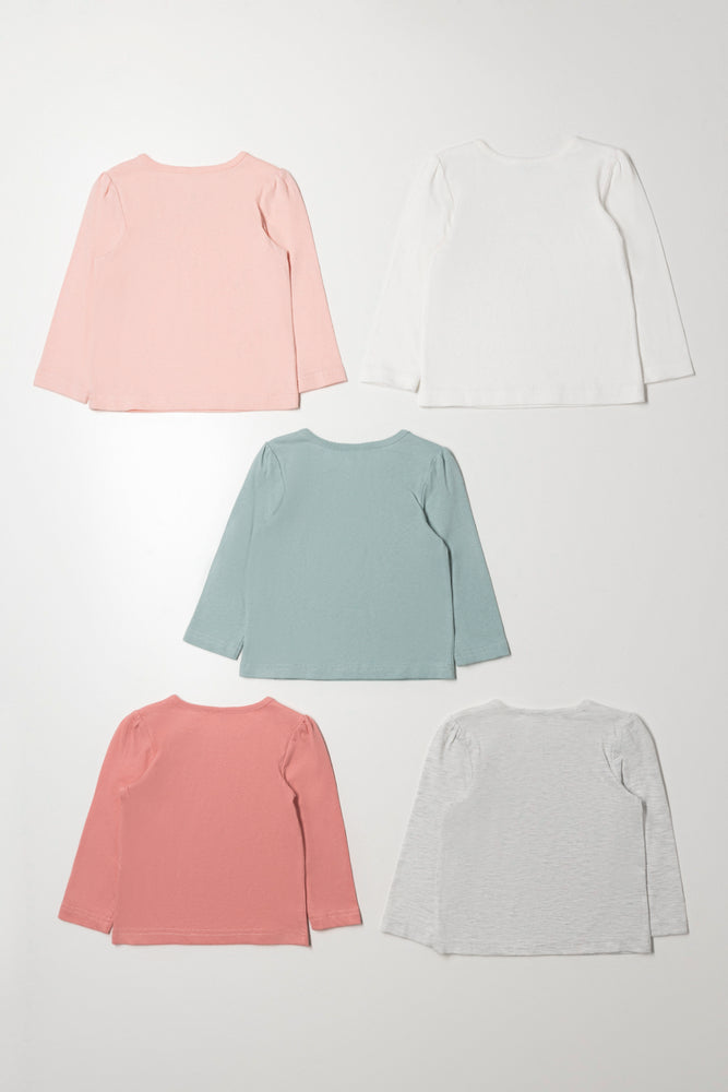5 Pack Long Sleeve T-Shirts Multi (2)