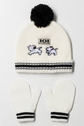 Dalmations Beanie And Gloves Set White