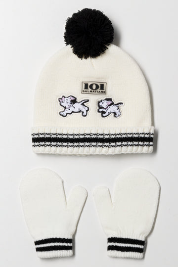 Dalmations Beanie And Gloves Set White
