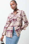 Flannel Check Shirt Burgundy