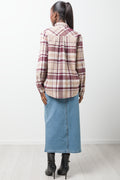 Flannel Check Shirt Burgundy (2)