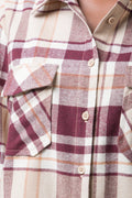 Flannel Check Shirt Burgundy (3)