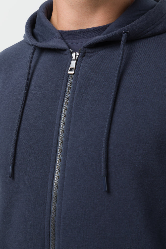 Zip Through Hooded Tracktop Navy (3)