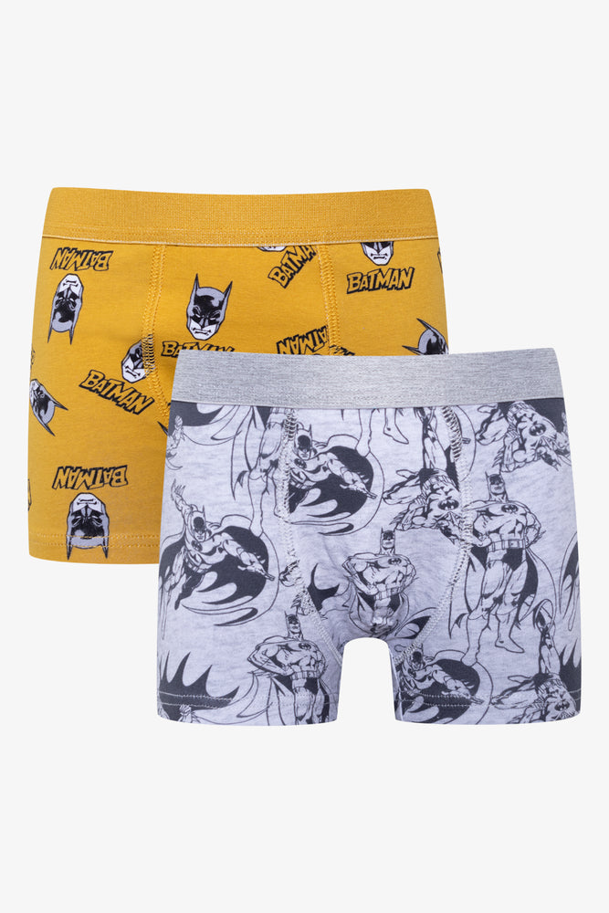 Batman 2 Pack Knit Boxers Yellow & Grey