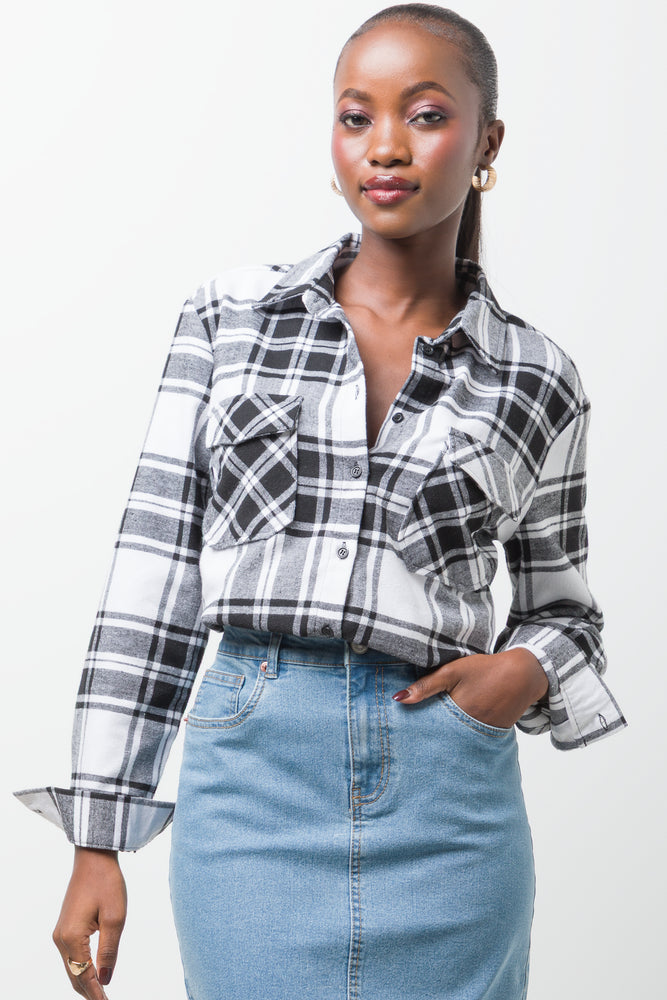 Flannel Check Shirt Black