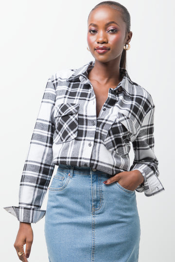 Flannel Check Shirt Black