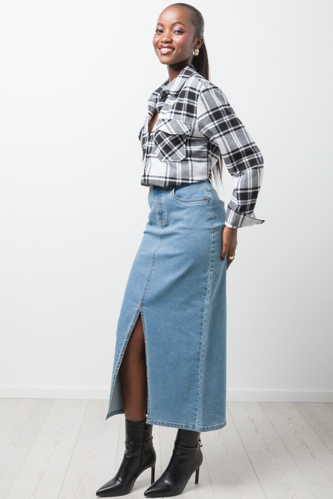 Flannel Check Shirt Black