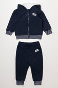 Quilted Hooded Tracksuit Navy