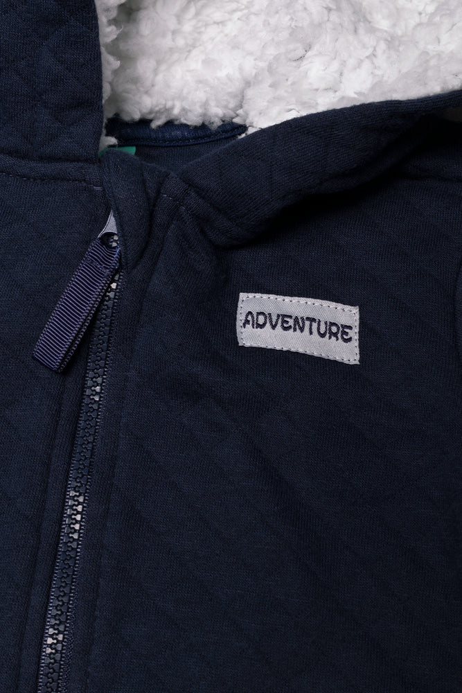 Quilted Hooded Tracksuit Navy