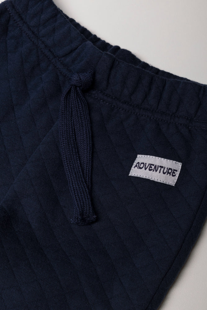 Quilted Hooded Tracksuit Navy (2)