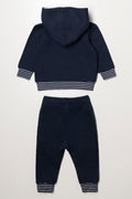 Quilted Hooded Tracksuit Navy (3)