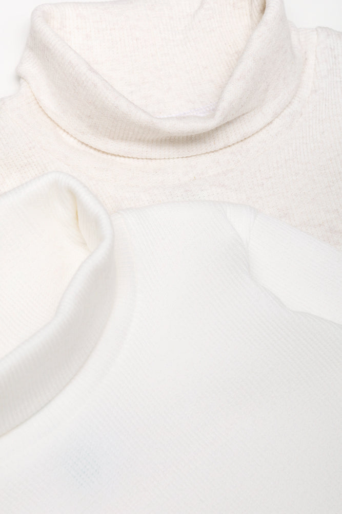 2 Pack Polonecks Cream And White