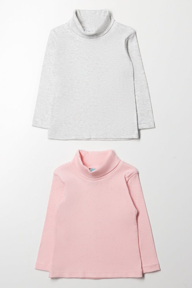 2 Pack Polonecks Pink And Grey
