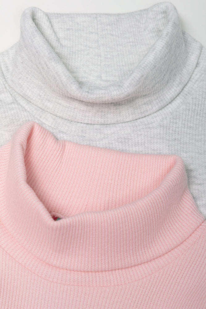 2 Pack Polonecks Pink And Grey