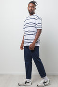 Stripe Short Sleeve T-Shirt Navy And White (1)