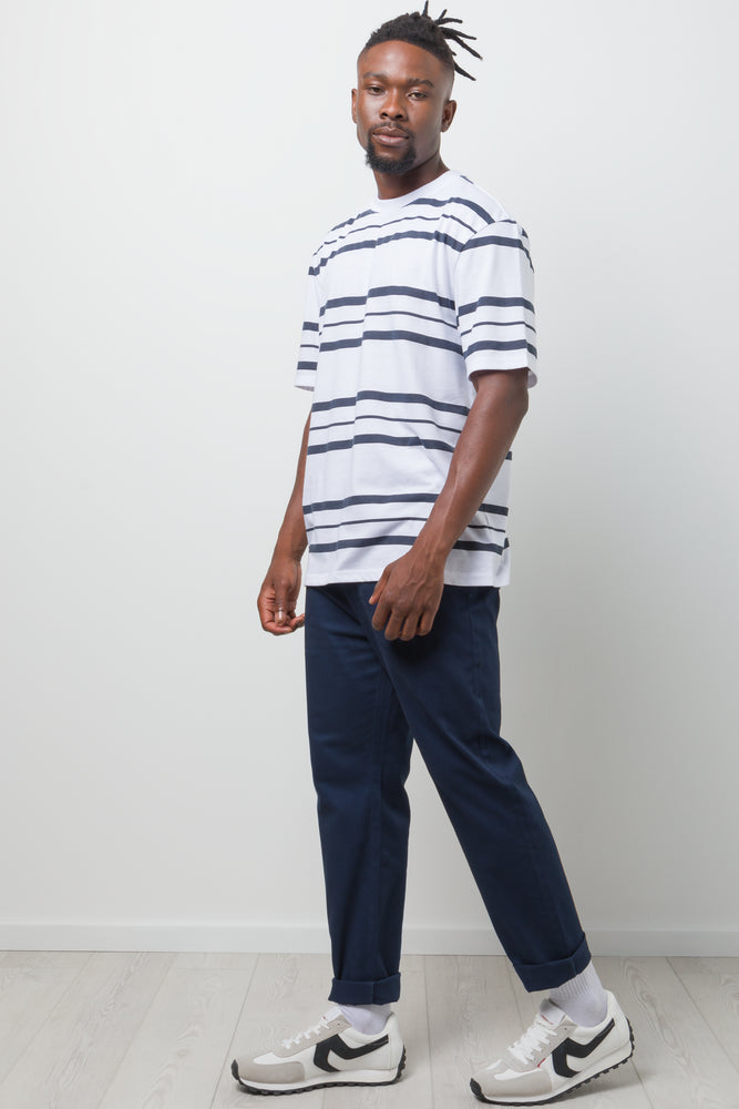 Stripe Short Sleeve T-Shirt Navy And White (1)