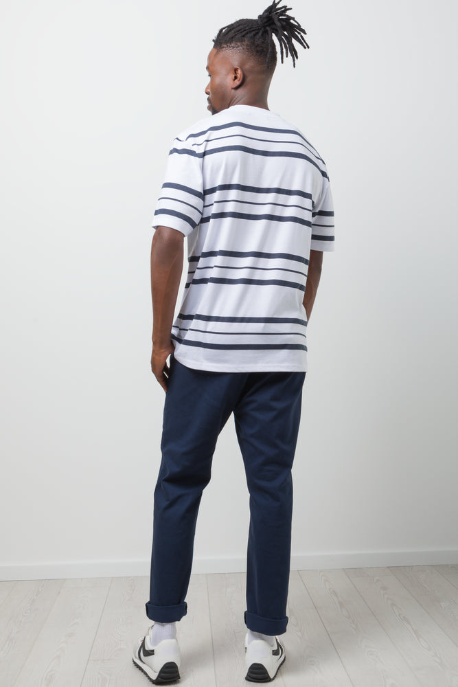 Stripe Short Sleeve T-Shirt Navy And White (2)