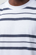Stripe Short Sleeve T-Shirt Navy And White (3)