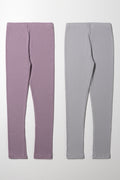 2 Pack Leggings Grey And Purple (2)