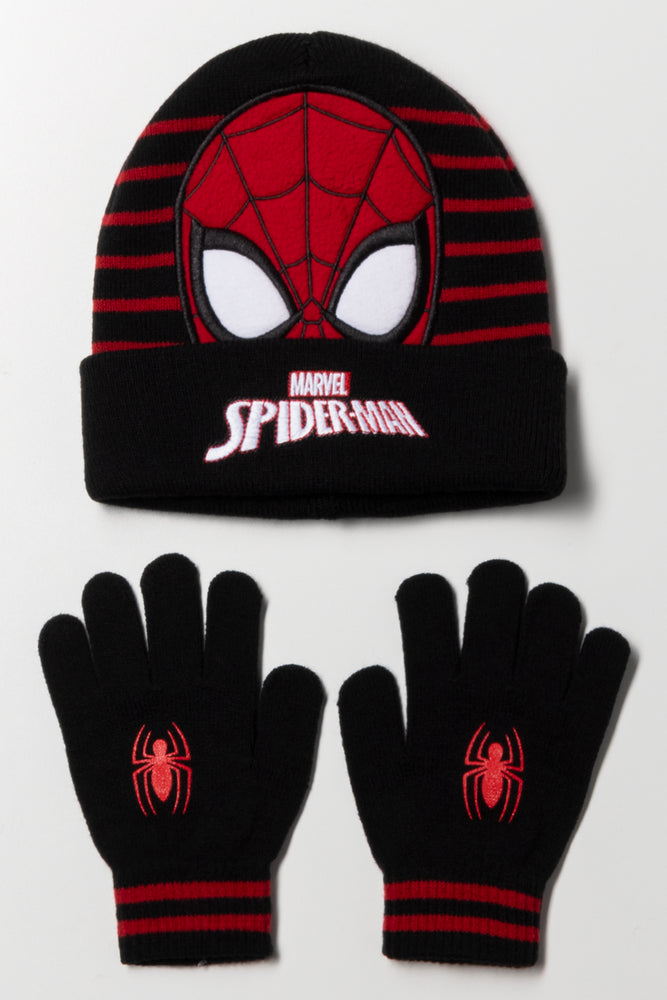 Spider-Man 2 Piece Hat Set Black