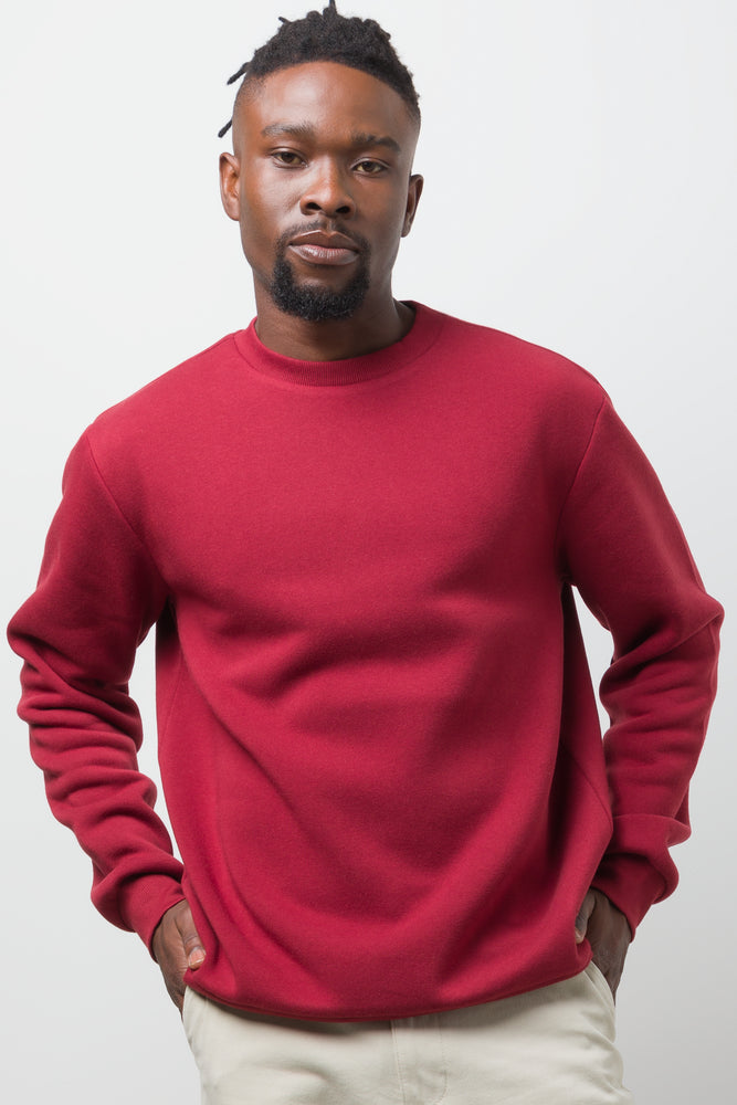 Crew Neck Tracktop Burgundy