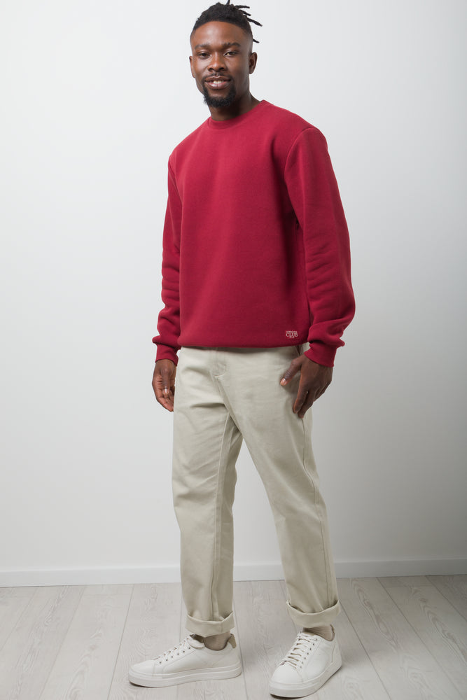 Crew Neck Tracktop Burgundy