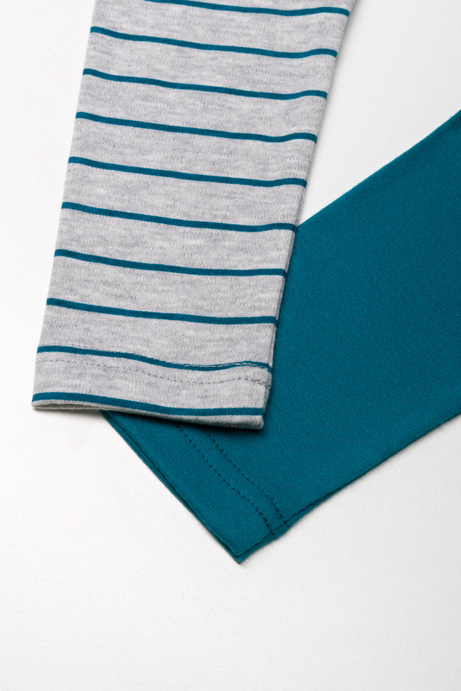2 Pack Stripe Polonecks Green And Grey